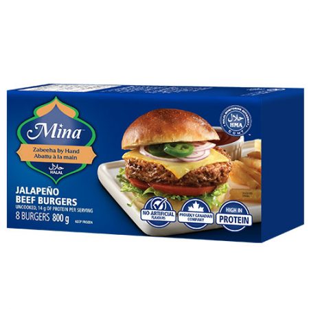 Mina Jalapeno Beef Burgers 800g